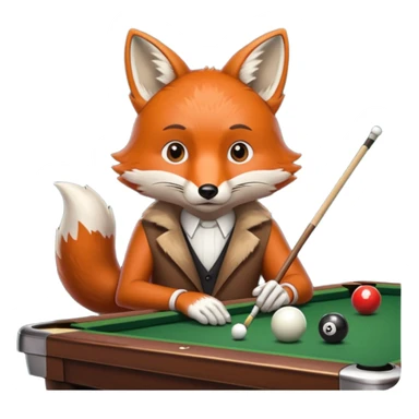 fox playing billiards sticker