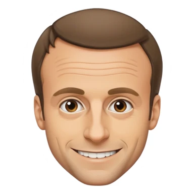 Emmanuel Macron with a weird smile sticker