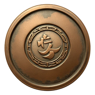 old japanese tempo tsuho coin sticker