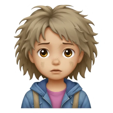 poor dirty begger little girl sticker