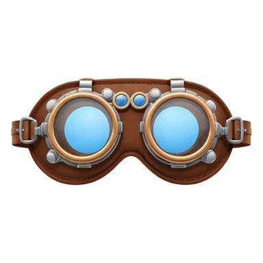  Simple brown round leather steampunk goggles with blue-tinted lenses sticker
