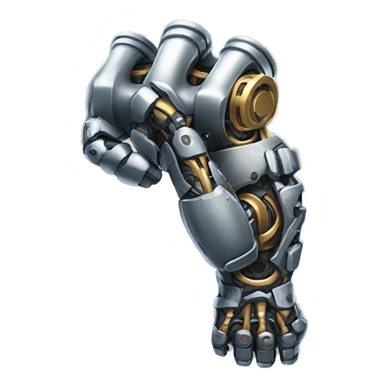 Cyborg arm only flexing bicep and shoulder with gears and shocks sticker