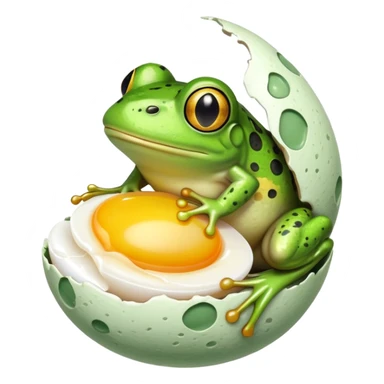 frog eating an egg sticker