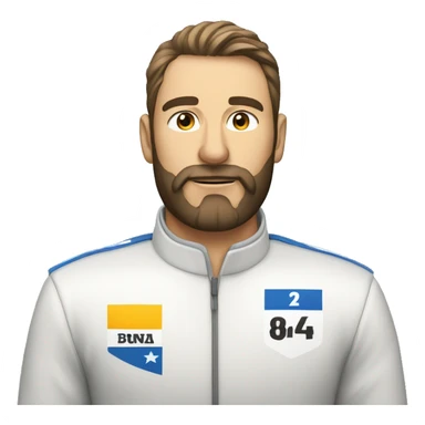 bold man with beard in racing sui sticker