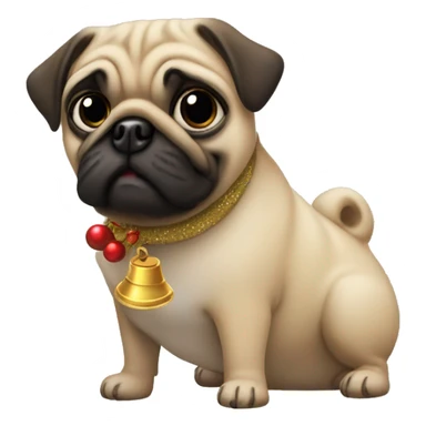 Jingle bells and pug sticker