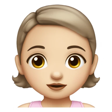 White little brown-eyed baby girl with dark hair and plump lips sticker