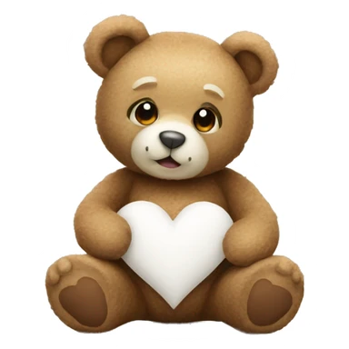 teddy bear with a white heart sticker
