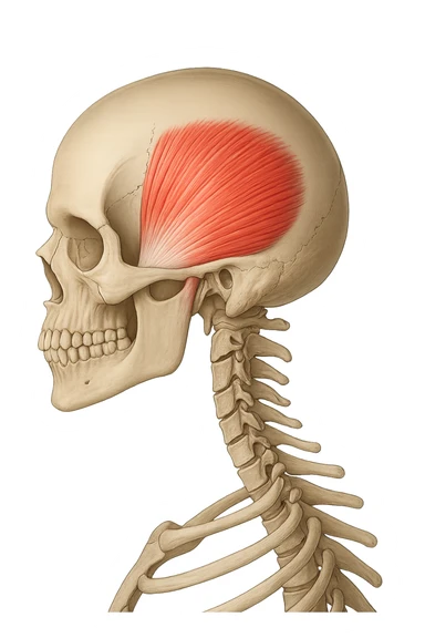 focus su muscolo temporale illuminato sticker