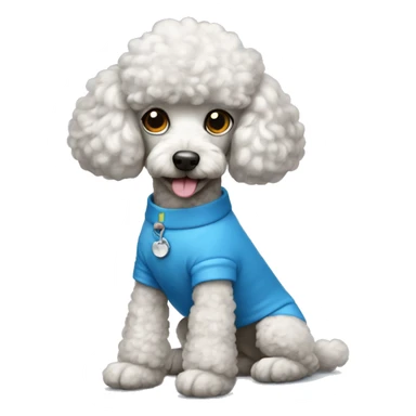 Poodle wearing blue clothes  sticker