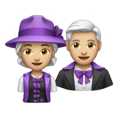 personaje profesional con tonalidades entre rosa y violeta y detalles en negro sticker