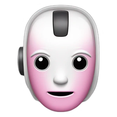 pink and white robot face sticker sticker