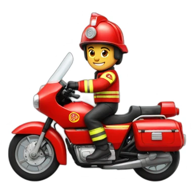 Pompiers sur une moto sticker