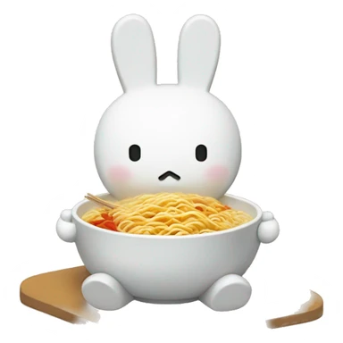 miffy eating ramen sticker