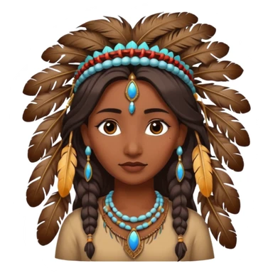female indian with feather in hair sticker