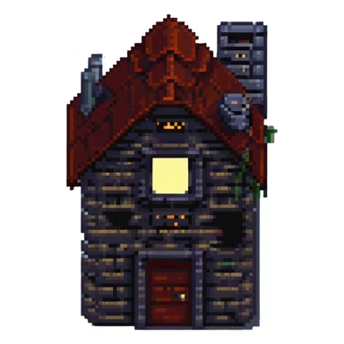 2D house in style gotham city, darkness  sticker