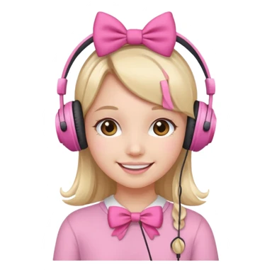 Girlish type bows with headphones etc sticker