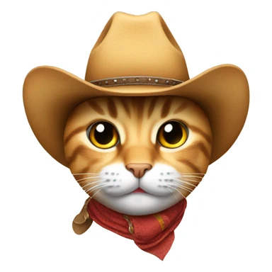cat with a cowboy hat sticker