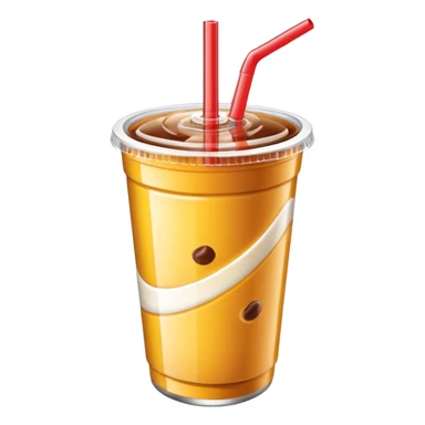 3D minimal icon of a snack and drink cup with a clear accent in #FF3D00, clean and modern cafeteria feel sticker
