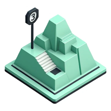 Domanilité Publique (Public Domain), 3D technical icon with black and mint green (#B5F4D3), land classification system with public property designation codes and access regulations sticker