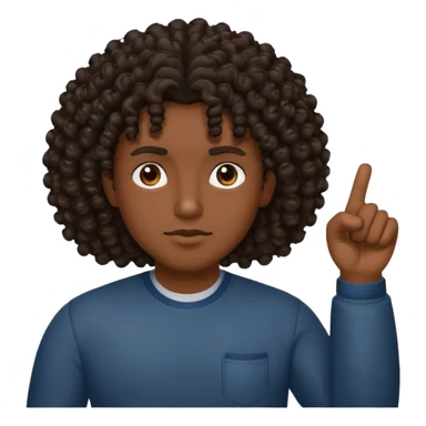 Persona de color con el pulgar arriba con el pelo colocho y más maliante sticker