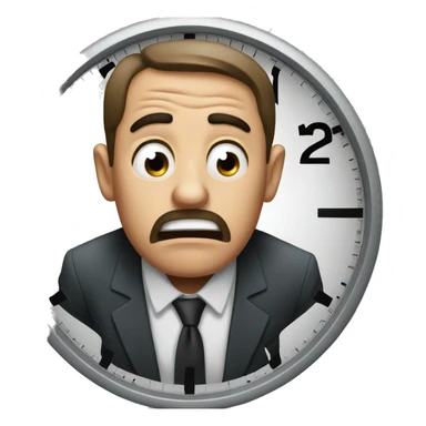 Man afraid of clock sticker