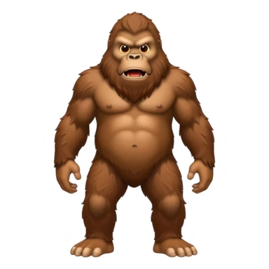 Create a scary full bodied emoji of Bigfoot sticker