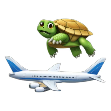 Tortue sur avion sticker