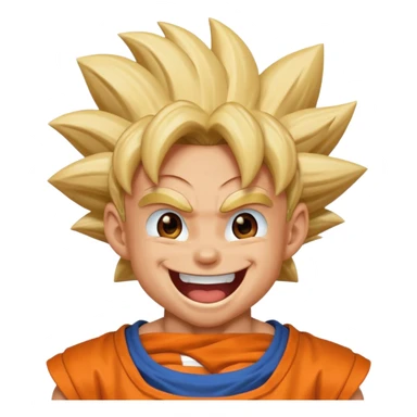 Make a image of goku lauhhing sticker
