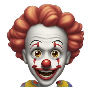 a clown busting sticker