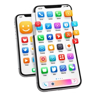 iPhone home screen dashboard with colorful app icons and widgets sticker