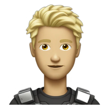 Blond cyberpunk man sticker