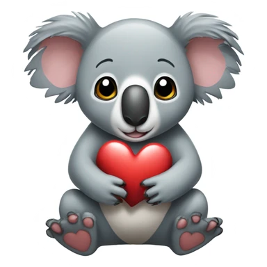 Koala with heart sticker