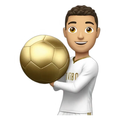 Cristiano Ronaldo qui tient le ballon d'Or sticker
