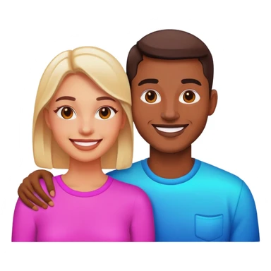 smiling couple in neon lights sticker