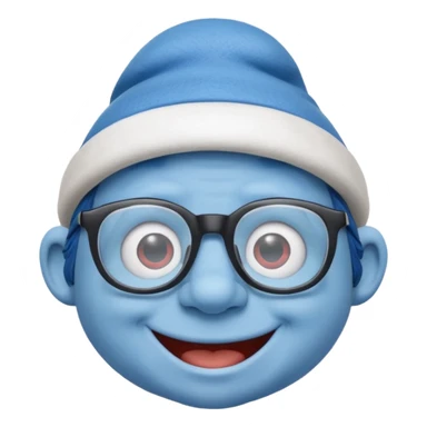 smurf with glasses sticker