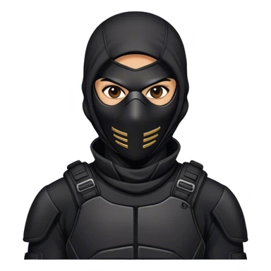 A masked assassin in a black tactical suit sticker