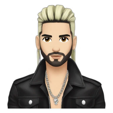 Bill Kaulitz black hair sticker