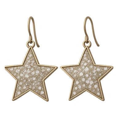 glittery star earrings, no background sticker