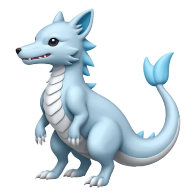 White Colorless Cold Salamence-Sprigatito-wolf  (full body) sticker