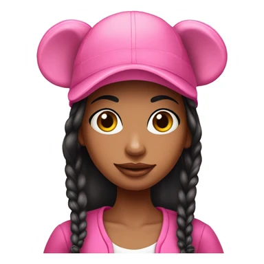 realistic fashion girl in minnie pink hat  sticker