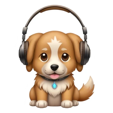 Perro con audífonos  sticker