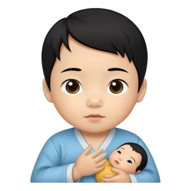 Chinese baby with black hair sticker