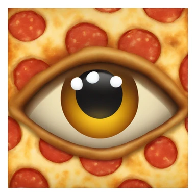 Pizza with eyes and lips sticker