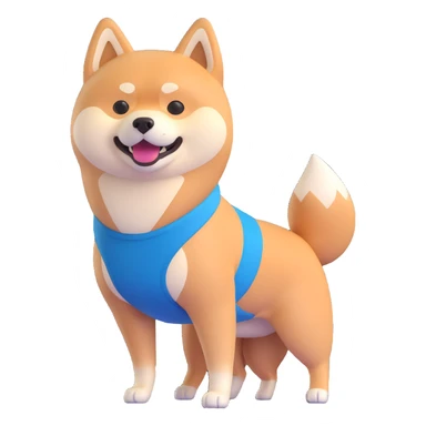 shiba inu standing happy, fitness sticker