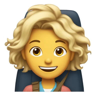 happy girl in car sticker