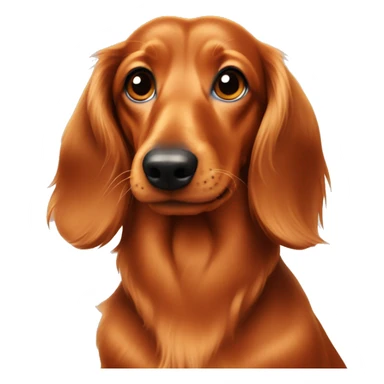 Long hair orange daschund sticker