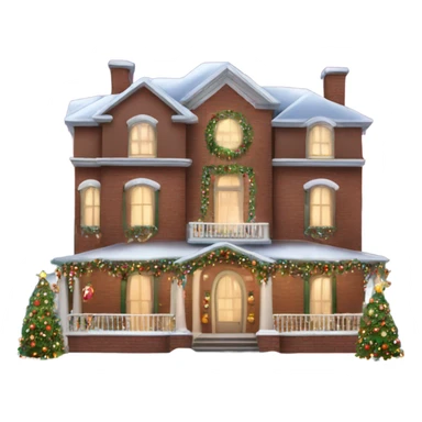 mansion decorated with fancy Christmas lights and lots of Fancy decorations sticker