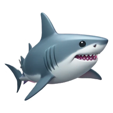 Shark hugging a pink heart sticker