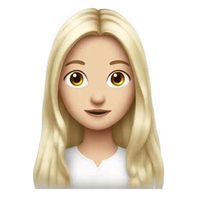 Beautiful white European girl with long hair  sticker