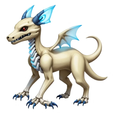 Skeletal Evil Shiny Glowing Cubone-Marowak-Zoroark-Anubis-Wendigo-Fakémon-hybrid-creature (full body), 4 legs sticker